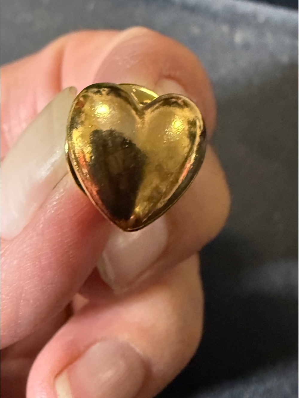 Gold Tone Heart Shaped Lapel Pin Set